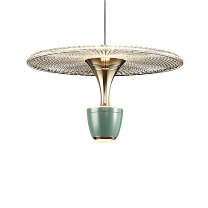 Moderne LED-Pendelleuchte, Scheibenform