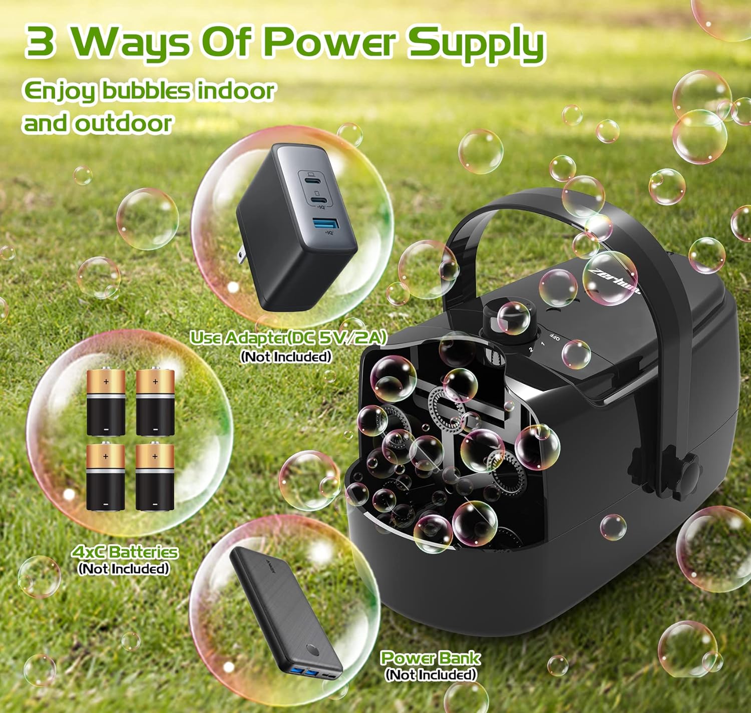 Seifenblasenmaschine Elektrisch Hochleistung 18000+ Blasen Kinder Party Outdoor