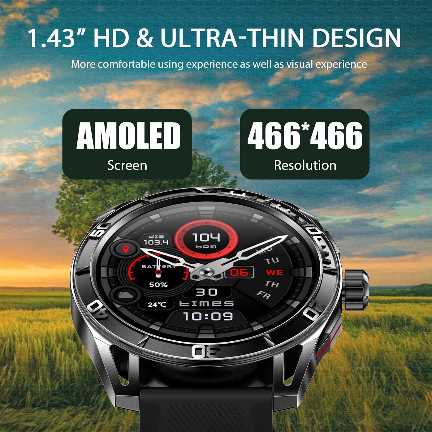 Zelara HD30 Militär Smartwatch Outdoor Taktischer Fitness Tracker