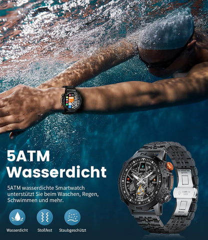 Zelara K60 Herren Smartwatch HD Outdoor Sportuhr Herzfrequenzmonitor / Schlafmonitor