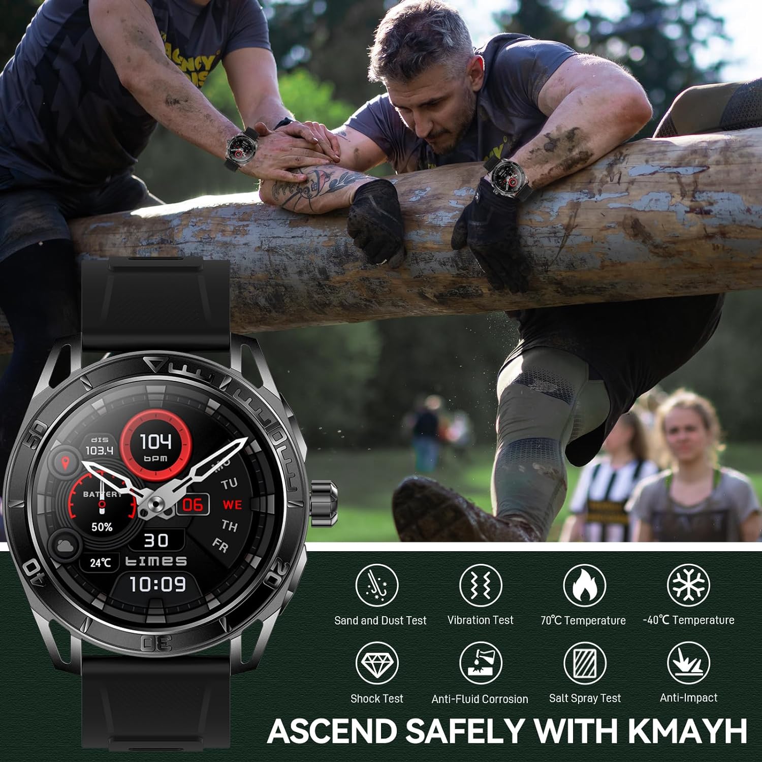 Zelara HD30 Militär Smartwatch Outdoor Taktischer Fitness Tracker