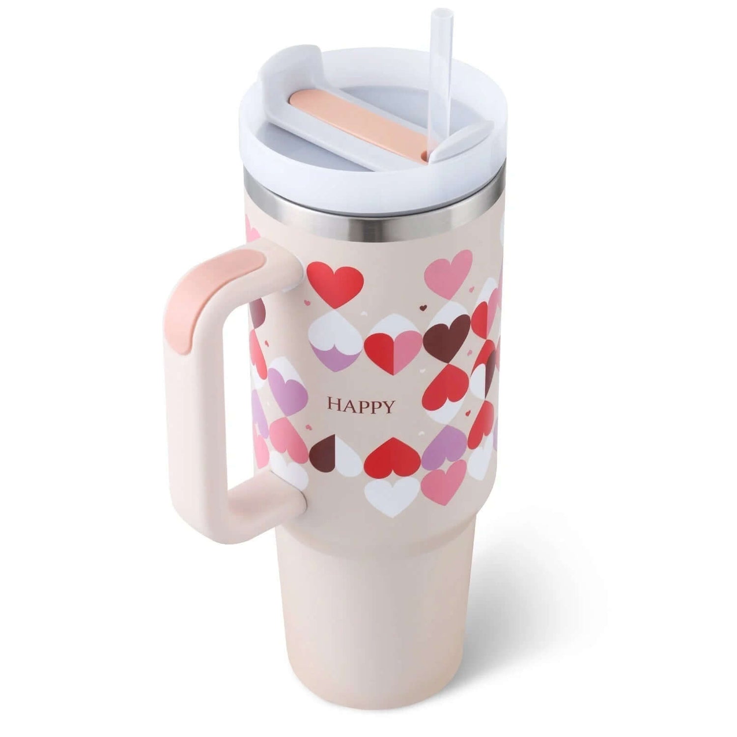 Isolierbecher mit Griff &amp; Strohhalm - Kaffeebecher &amp; Wasserflasche