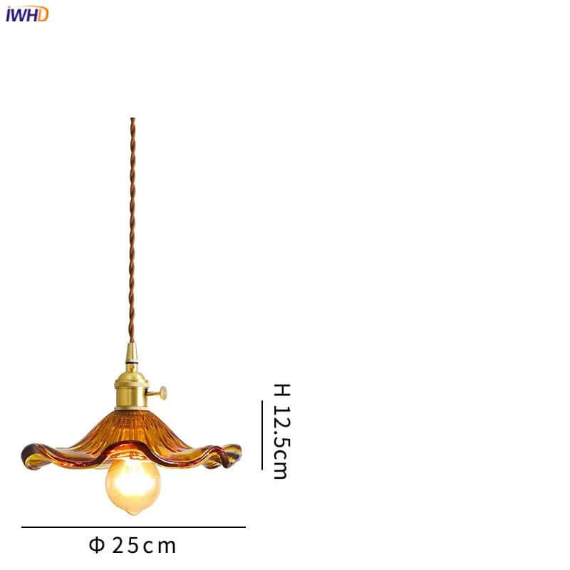 LED-Hängeleuchte, Buntglas &amp; Kupfer - Modernes Design