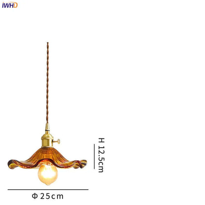 LED-Hängeleuchte, Buntglas &amp; Kupfer - Modernes Design