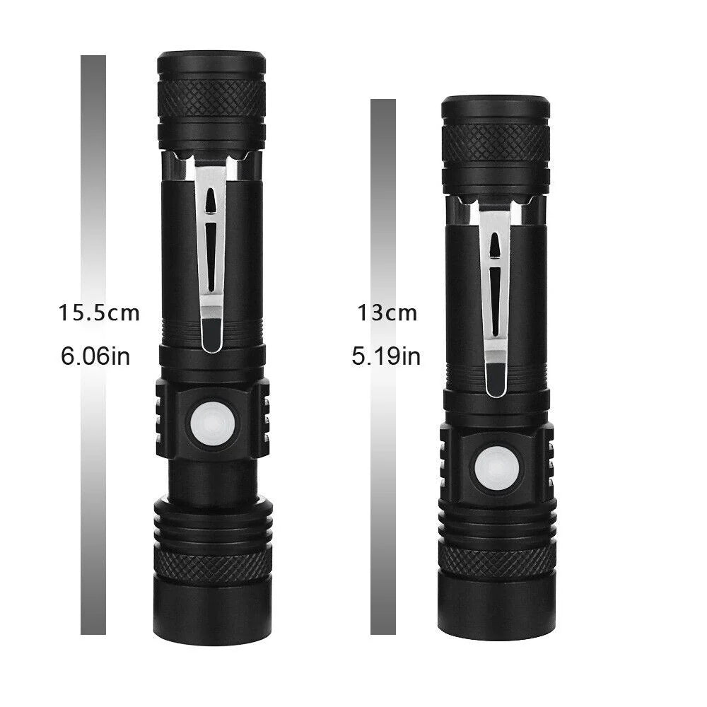 Super Helles 90000LM LED Taktisches Taschenlampe Zoombar Mit Wiederaufladbarem Akku