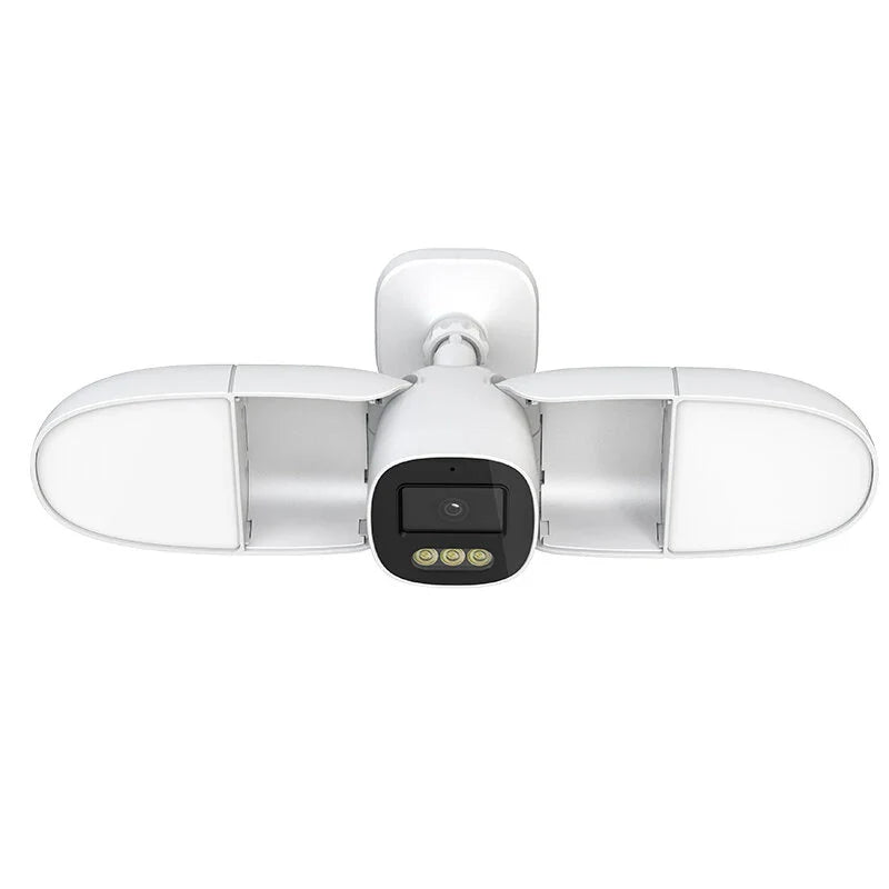 4MP WLAN-Sicherheitsflutlichtkamera, 10W Außen-IP-Netzwerk-CCTV, Nachtsicht, PTZ, Zwei-Wege-Intercom, Video-Wiedergabe, EU-Stecker