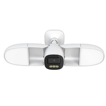4MP WLAN-Sicherheitsflutlichtkamera, 10W Außen-IP-Netzwerk-CCTV, Nachtsicht, PTZ, Zwei-Wege-Intercom, Video-Wiedergabe, EU-Stecker