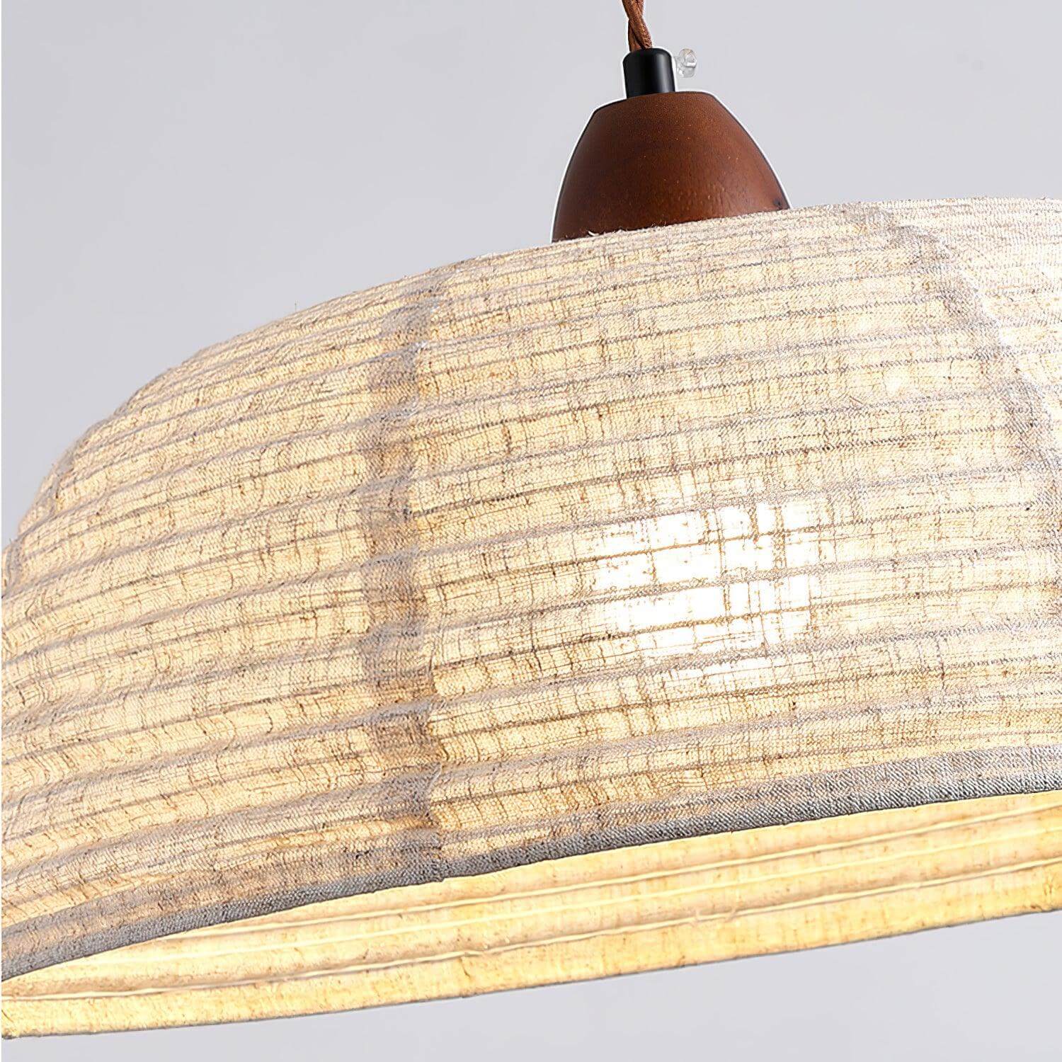 Holz &amp; Stoff Hängeleuchte
