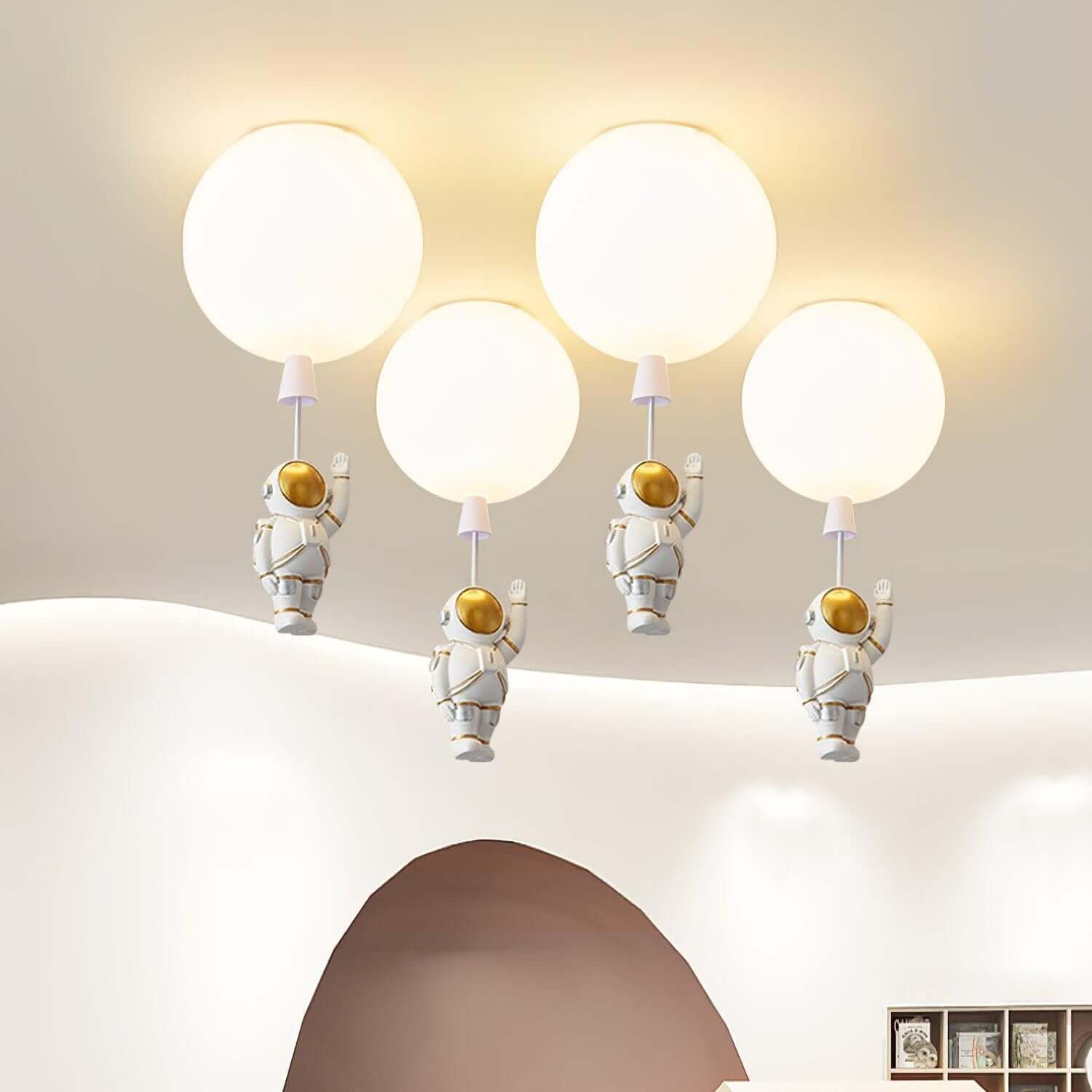 Moderne LED-Deckenleuchte &quot;Mond &amp; Astronauten&quot;