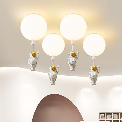 Moderne LED-Deckenleuchte &quot;Mond &amp; Astronauten&quot;