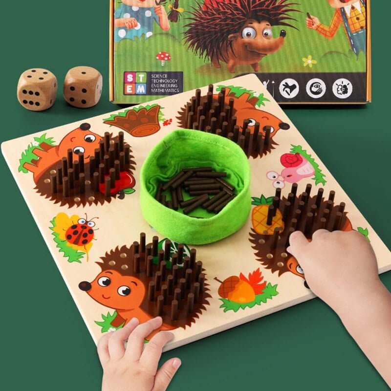 Montessori Holz-Rechenspiel Igel - Zähl- &amp; Lernspaß