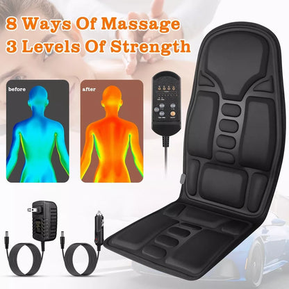 8 Mode Massage Stuhlauflage Mit Warmem Rücken-Nacken-Kissen Für Auto &amp; Zuhause