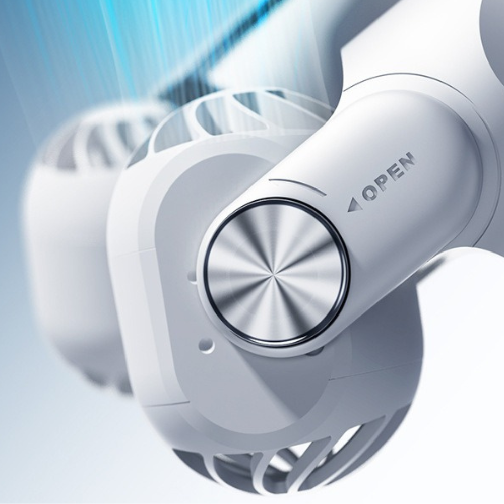 Tragbarer wiederaufladbarer Nackenventilator für Reisen &amp; Sommer | Leise, USB-C, Tragbar