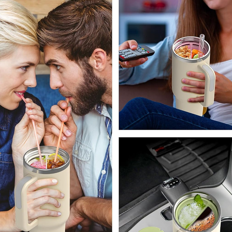 40OZ Eiskübel Spezial Liner Becher, Doppelschichtige Isolierung, Verschlossener Deckel, Silikonmaterial für Vielfältige Getränke