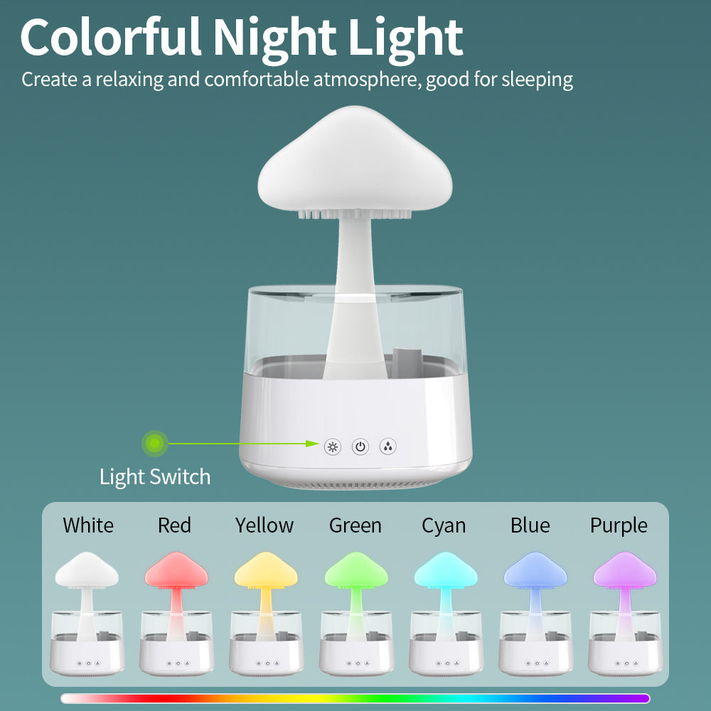 Regenwolken Luftbefeuchter Rain Cloud Humidifier Pilzförmig mit Regentropfen Funktion