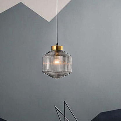 Moderne Trommel Pendelleuchte Glas 25cm