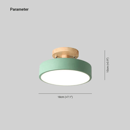 Moderne Runde LED Deckenleuchte Holz Acryl