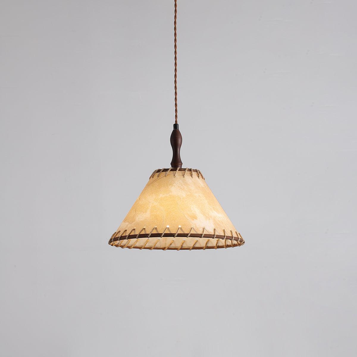 Holz &amp; Stoff Hängeleuchte