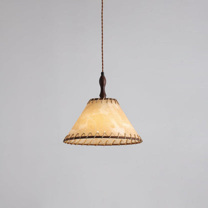 Holz &amp; Stoff Hängeleuchte