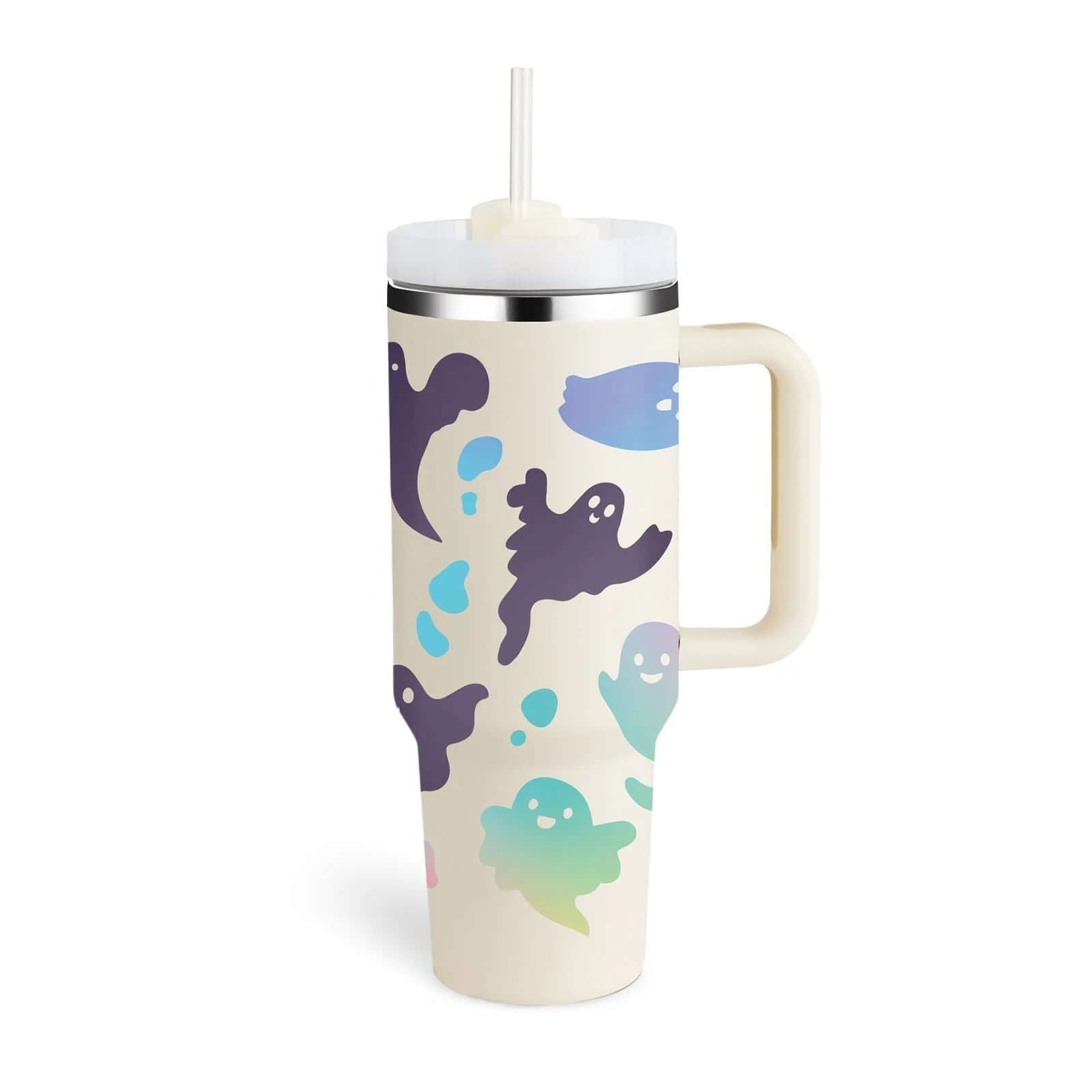 Isolierbecher mit Griff &amp; Strohhalm - Kaffeebecher &amp; Wasserflasche