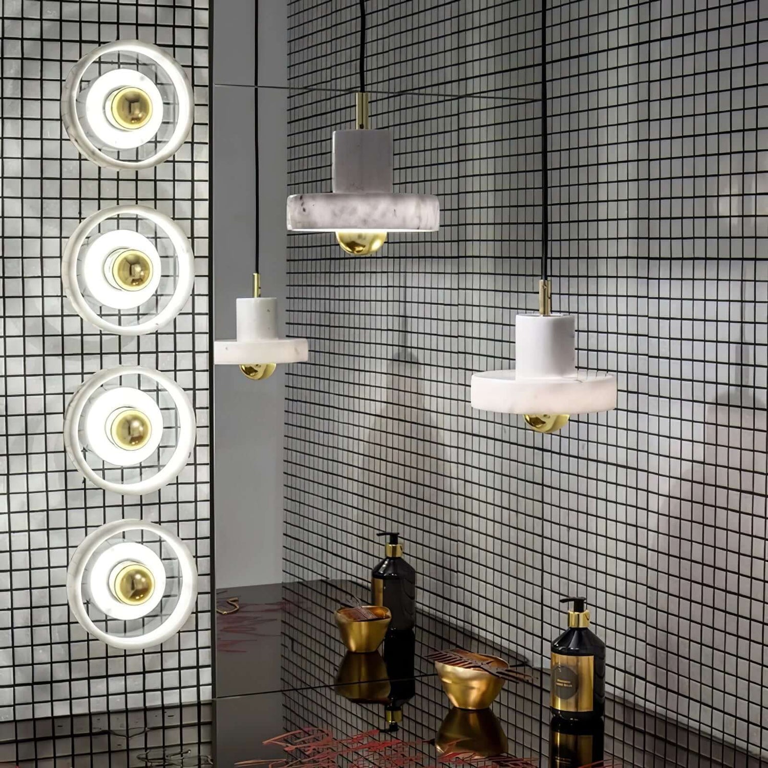 Marmor Hängeleuchte mit integrierter LED