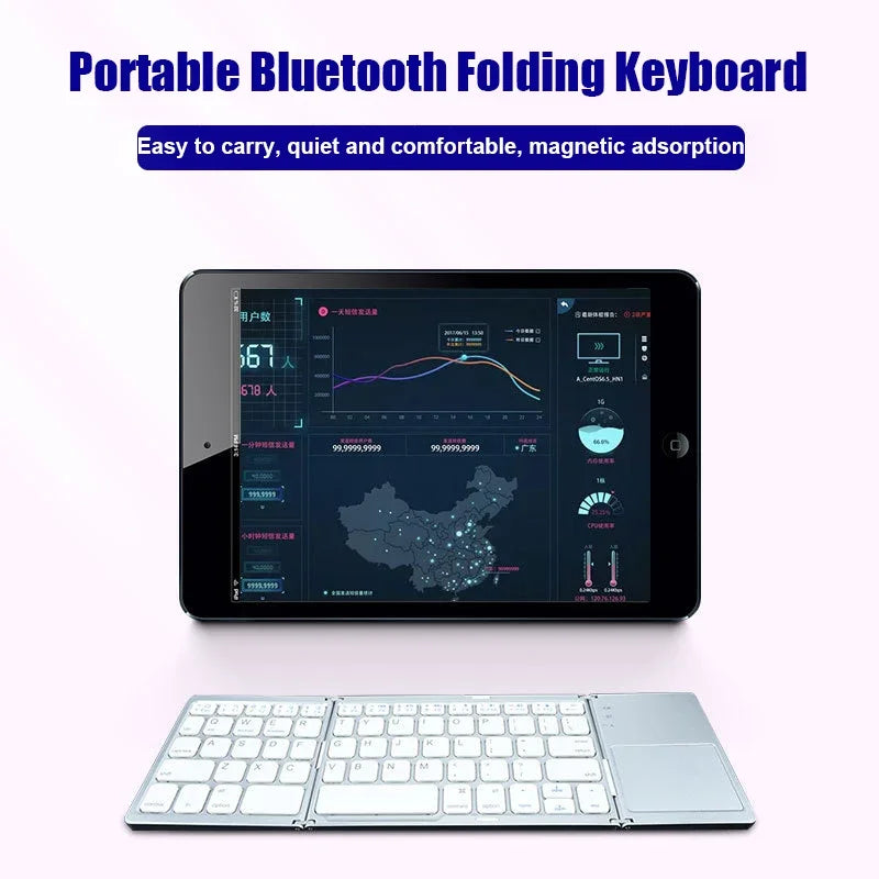Kabelloses Klapp-Keyboard Bluetooth-Tastatur mit Touchpad für Windows, Android, iOS, Telefon, Multifunktions-Tasten Mini-Tastatur