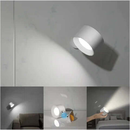 Kabellose LED Wandleuchte mit 360° Rotation