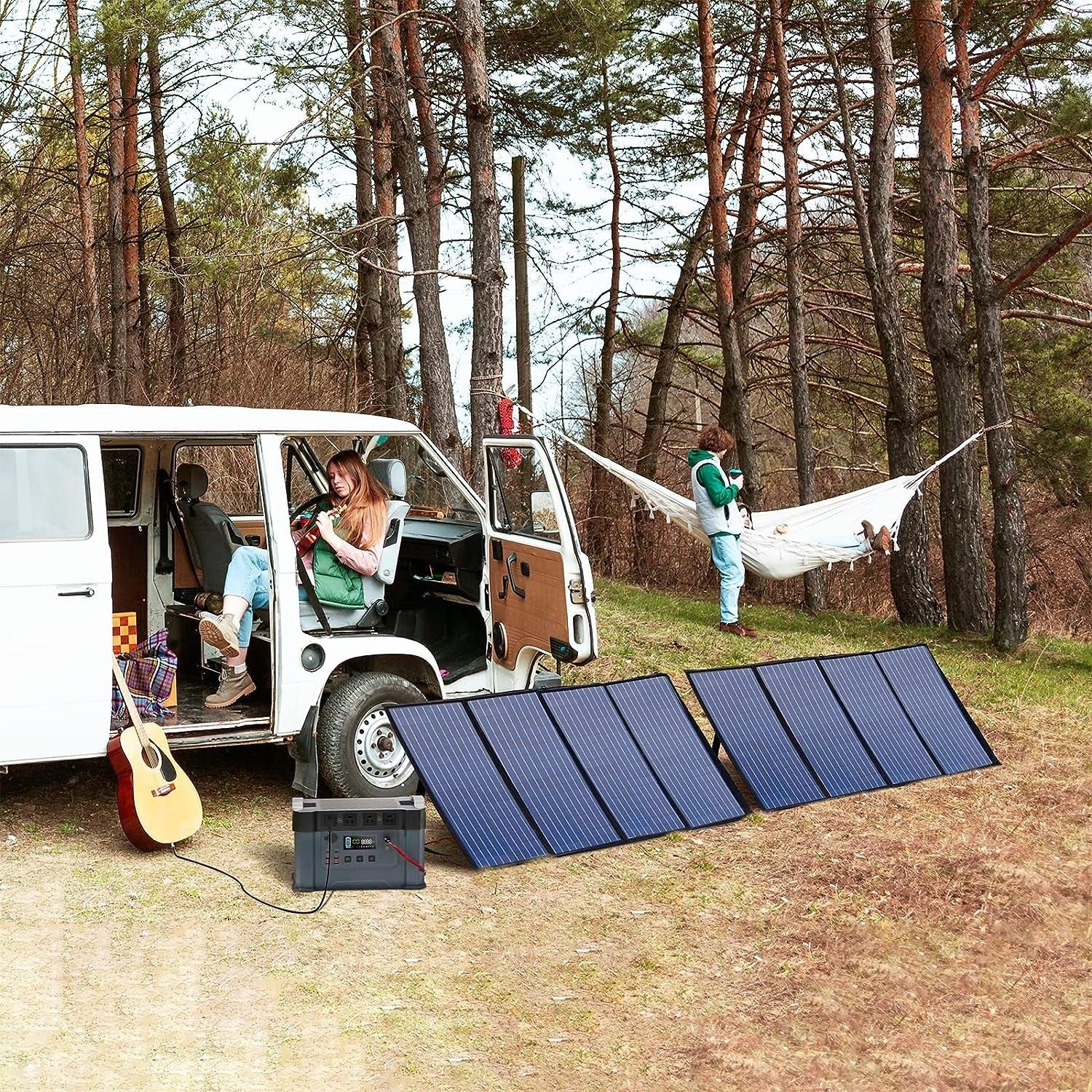 Tragbarer Solarladegerät Tragbare Powerstation, Mobile Notfall-Backup-Stromversorgung mit faltbarem Solarpanel-Ladegerät