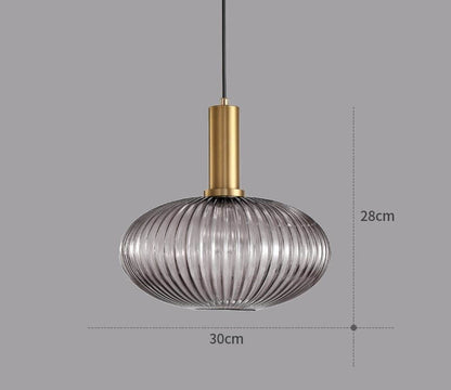 Retro Hängeleuchte aus farbigem Glas