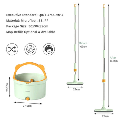 Rotierender Wischmopp mit Eimer - SpinMop