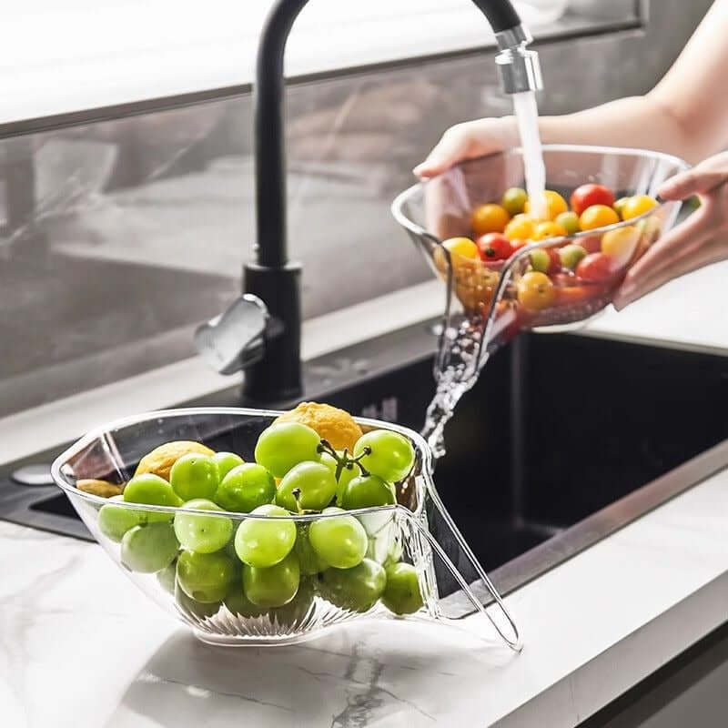 Küchensieb: Obst-Gemüse-Abtropfsieb mit ergonomischem Design