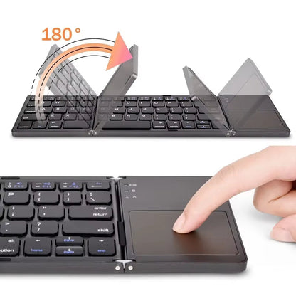 Kabelloses Klapp-Keyboard Bluetooth-Tastatur mit Touchpad für Windows, Android, iOS, Telefon, Multifunktions-Tasten Mini-Tastatur