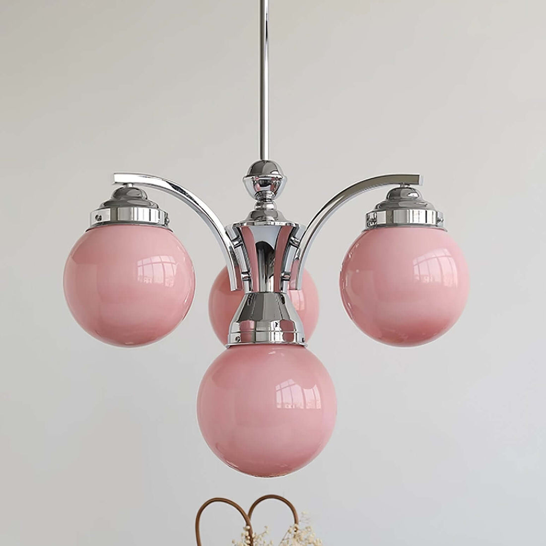 Runder Retro-Kronleuchter aus Glas