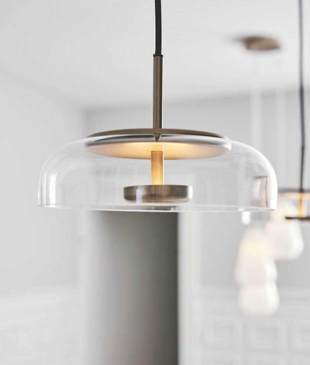 Moderne Pendelleuchte - Messing &amp; Glas