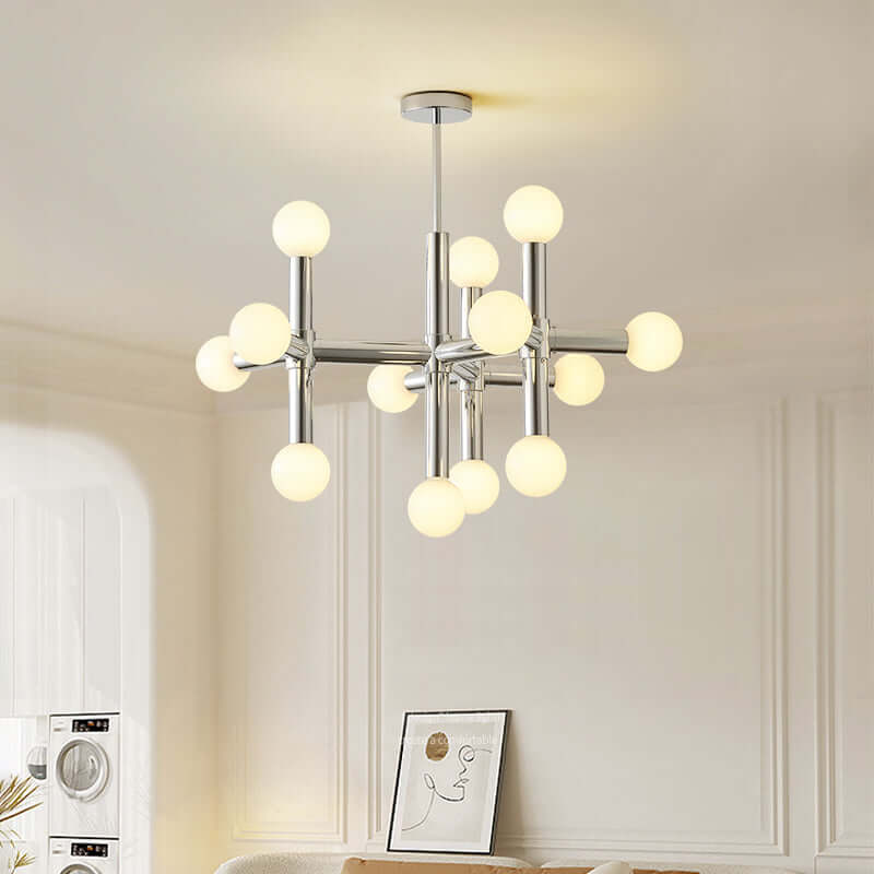 Moderner Glaskugel-Kronleuchter - 80cm