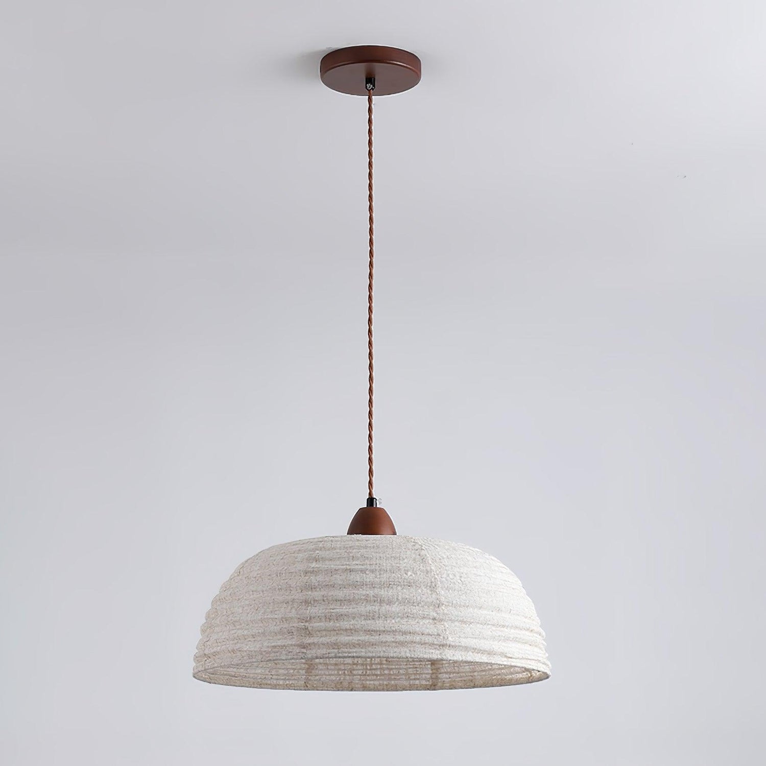 Holz &amp; Stoff Hängeleuchte