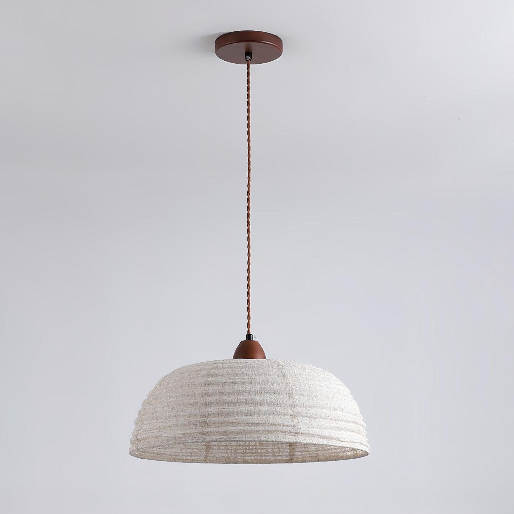 Holz &amp; Stoff Hängeleuchte