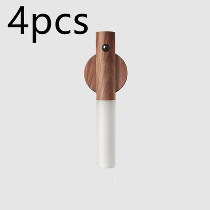 Smarte Aufladbare Holz LED Wandleuchten Magneticsh Kabellos Abnehmbar Nachlicht Flurlicht Treppenlicht Wandlampe Regalleuchte USB Bewegungssensor