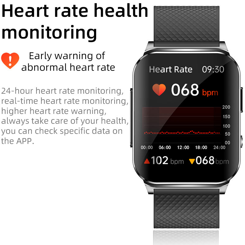 Zelara HD ECG/EKG Blutzucker-Gesundheitsüberwachung Smart Sportuhr für Mann oder Frau