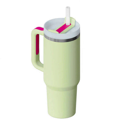 Isolierbecher mit Griff &amp; Strohhalm - Kaffeebecher &amp; Wasserflasche