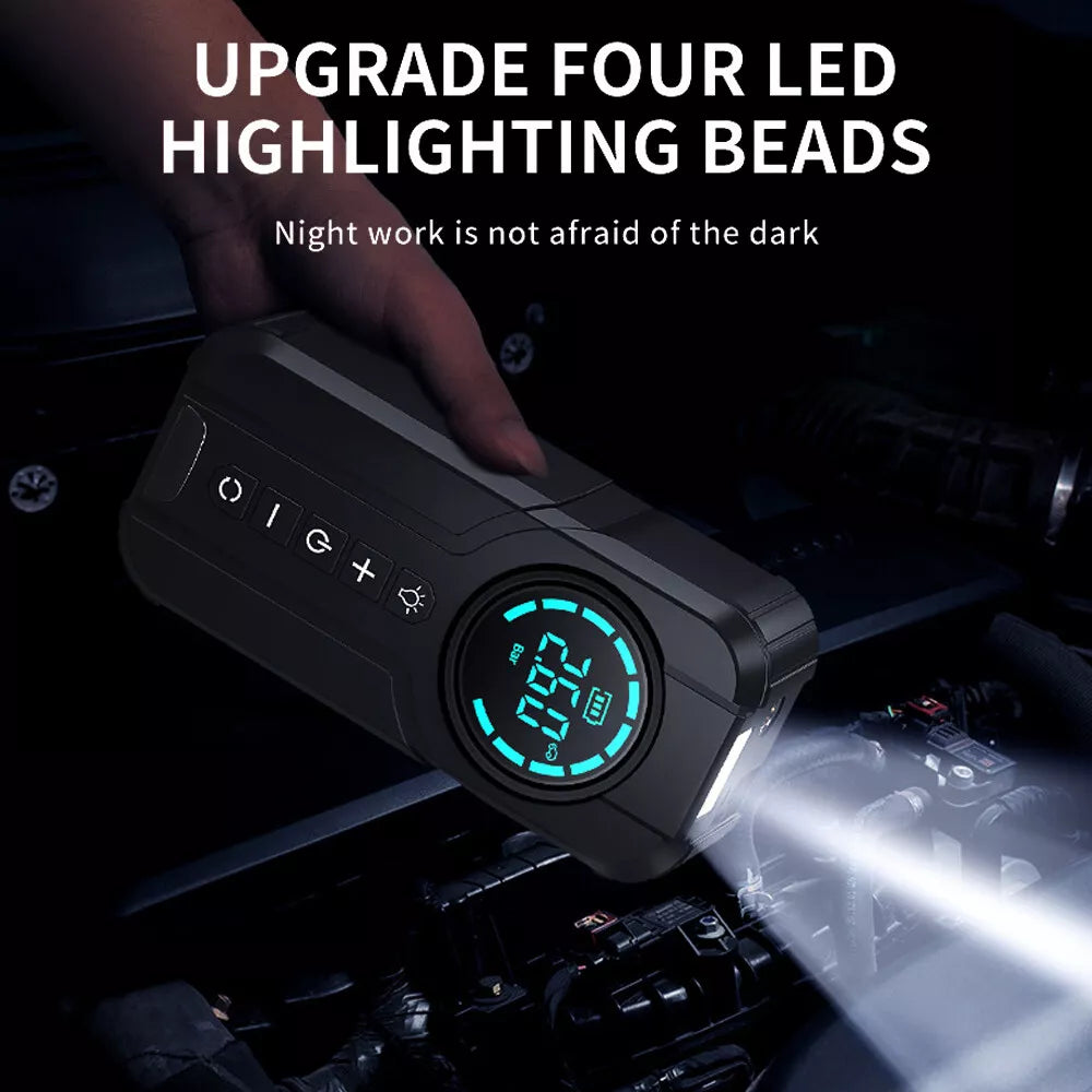 4 In 1 Auto Starthilfe mit Luftkompressor und USB Powerbank