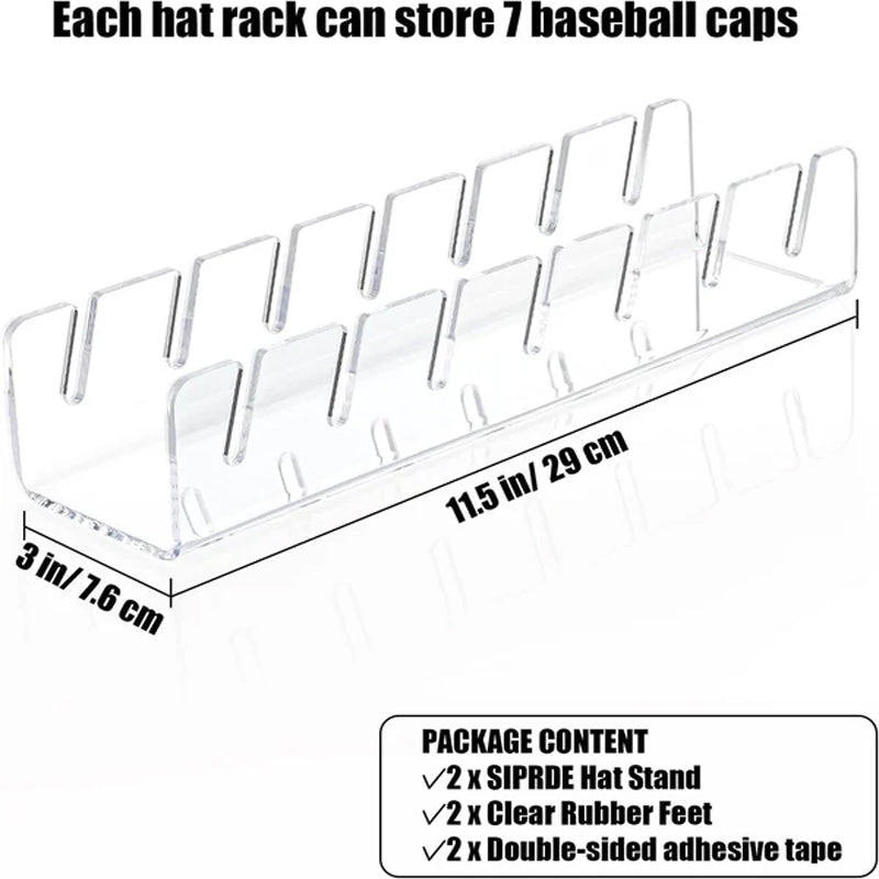 Acryl-Hatträger für Baseballcaps – 7 Fächer, stilvoll und platzsparend