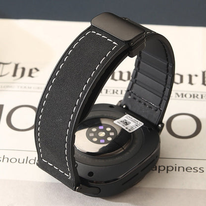 Silikon magnetisches Lederarmband für Samsung Watch Ultra