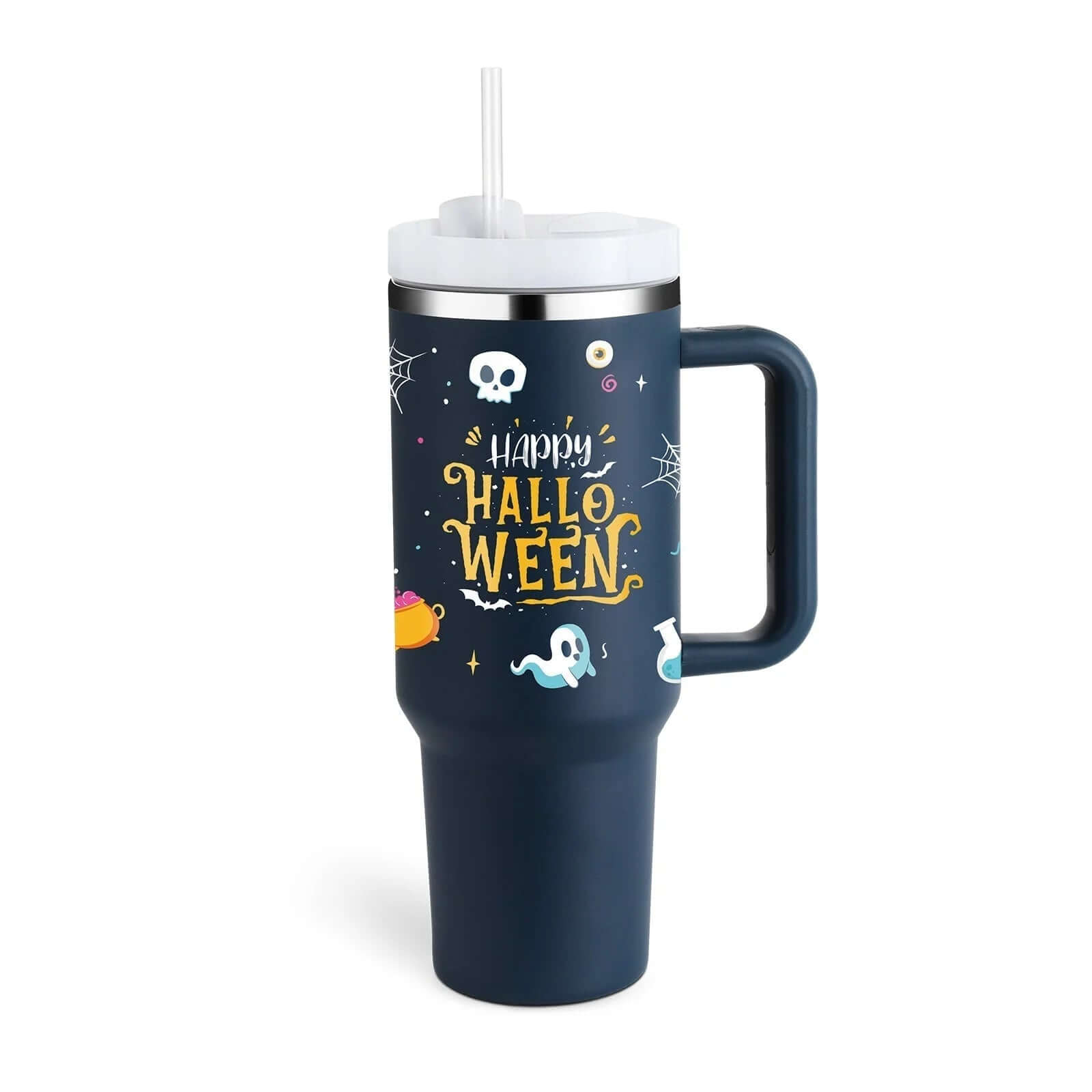 Isolierbecher mit Griff &amp; Strohhalm - Kaffeebecher &amp; Wasserflasche