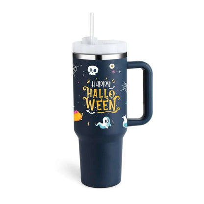 Isolierbecher mit Griff &amp; Strohhalm - Kaffeebecher &amp; Wasserflasche