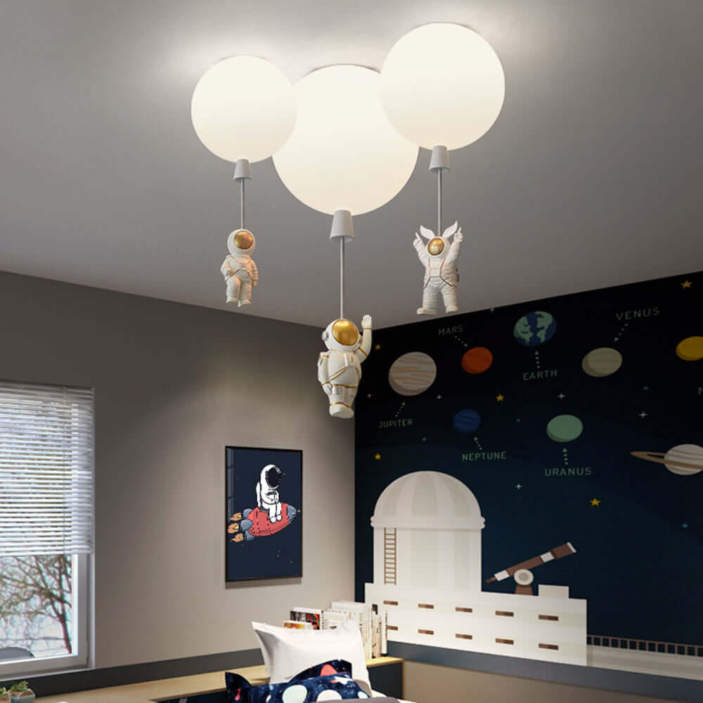Moderne LED-Deckenleuchte &quot;Mond &amp; Astronauten&quot;