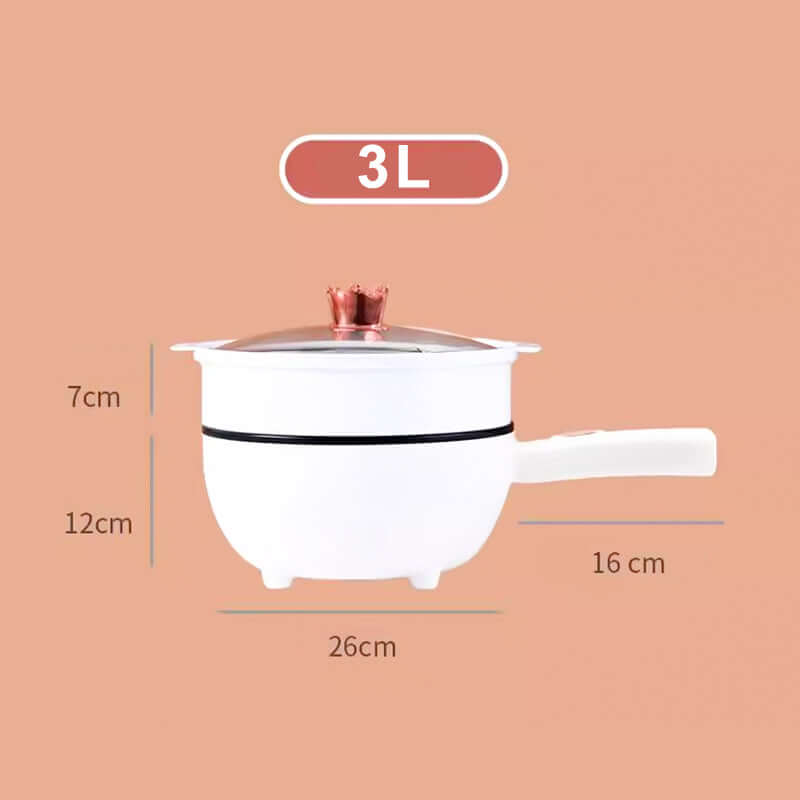 Elektrische Bratpfanne mit Dampfgarer 3L