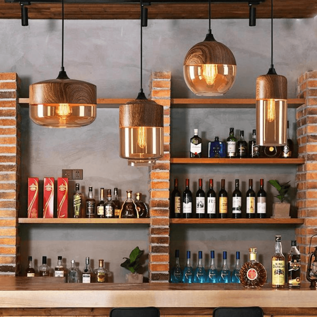 Skandinavische Holz Deckenleuchte