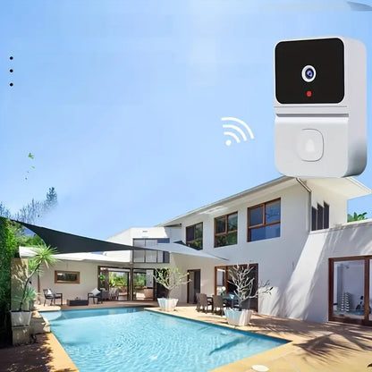 Intelligente WiFi-Türklingel mit eingebautem Akku – Drahtloses Sicherheitssystem, bidirektionale Audioübertragung, Nachtsicht, USB-aufladbar - Max