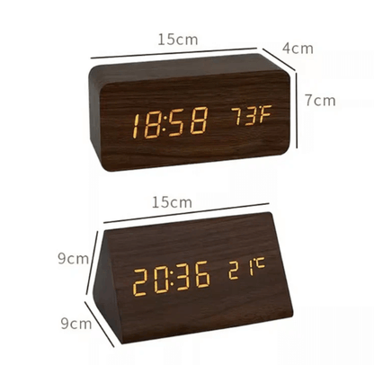 Sprachgesteuerte LED-Holzuhr - Modernes Design
